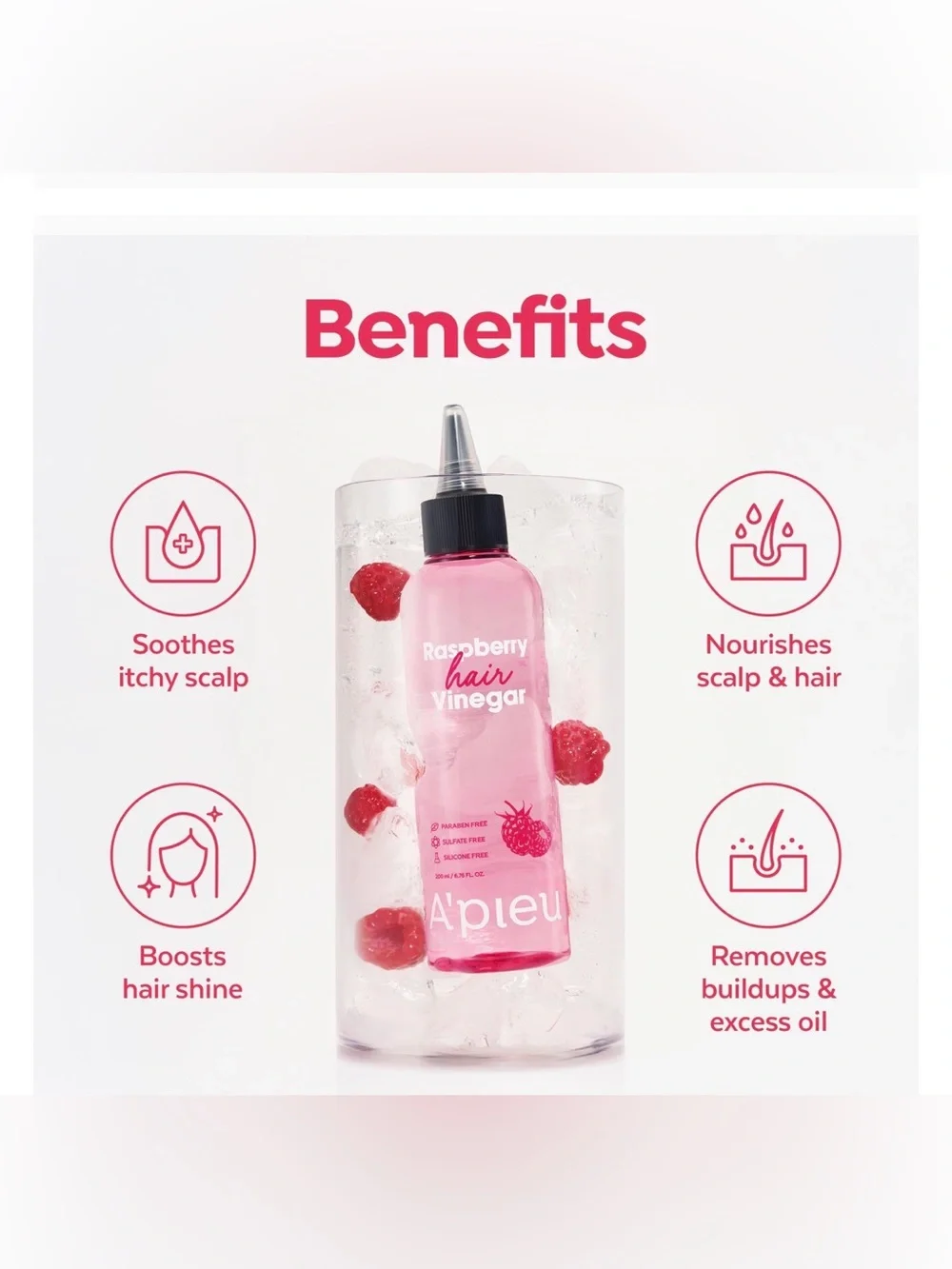 New A'pieu Raspberry Hair Vinegar Korean Hair Care
